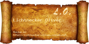 Lichtnecker Olivér névjegykártya